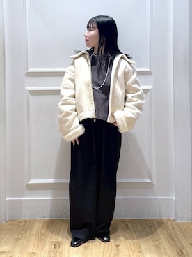 「A part by（アパートバイ）のアイテム（ブルゾン）」を使った、moriさん（レディース・148cm）の冬コーディネート