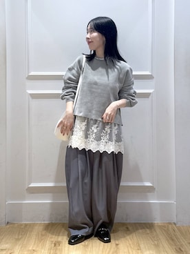 「アイテム（スラックス）」を使った、moriさん（レディース・148cm）の秋コーディネート