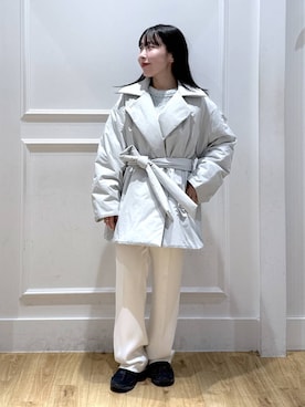 「アイテム（スラックス）」を使った、moriさん（レディース・148cm）の冬コーディネート