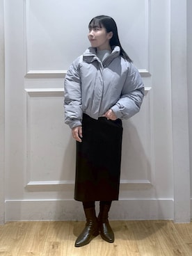 「A part by（アパートバイ）のアイテム（ブルゾン）」を使った、moriさん（レディース・148cm）の冬コーディネート