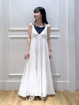 「A part by（アパートバイ）のポインテッドスリットミュール（その他シューズ、ホワイト系）」を使った、moriさん（レディース・148cm）の春コーディネート