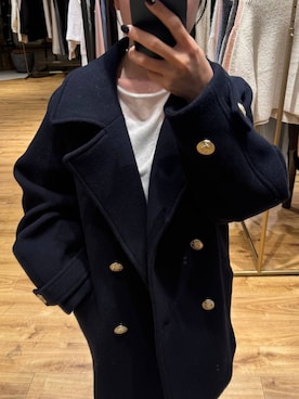 「アイテム（ピーコート）」を使った、moriさん（レディース・148cm）の冬コーディネート