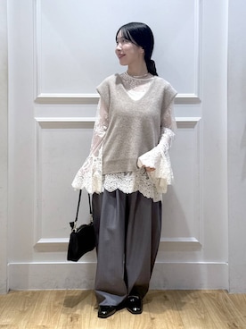 「A part by（アパートバイ）のアイテム（ベスト）」を使った、moriさん（レディース・148cm）の秋コーディネート