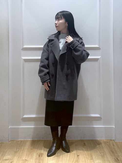 ハナ♡　Wニット ブラック LARUTA（ラルータ）の「【LARUTA】FOX混Vネックゆるニット（ニット