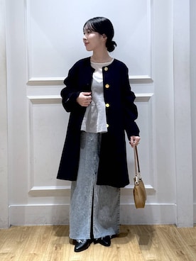 「アイテム（デニムスカート）」を使った、moriさん（レディース・148cm）の秋コーディネート