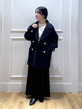 「アイテム（ピーコート）」を使った、moriさん（レディース・148cm・20代）の冬コーディネート