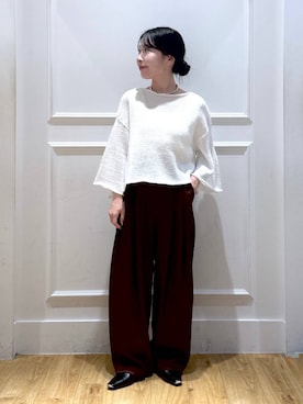 「アイテム（スラックス）」を使った、moriさん（レディース・148cm）の夏コーディネート