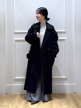 「アイテム（ステンカラーコート）」を使った、moriさん（レディース・148cm）の秋コーディネート