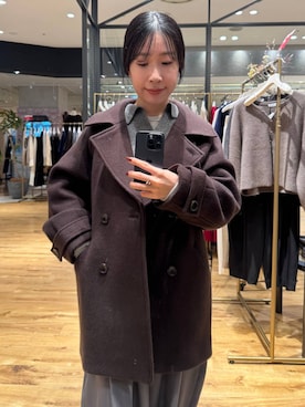 「アイテム（ピーコート）」を使った、moriさん（レディース・148cm）の秋コーディネート