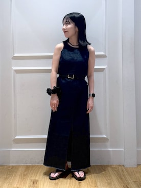 「アイテム（ベルト）」を使った、moriさん（レディース・148cm）の夏コーディネート