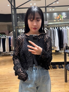 「A part by（アパートバイ）のApbカーブデニムパンツ（デニムパンツ、ブルー系）」を使った、moriさん（レディース・148cm）の春コーディネート