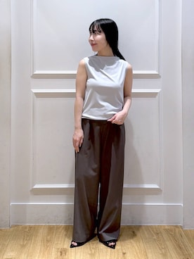 「A part by（アパートバイ）のポインテッドスリットミュール（その他シューズ、ブラック系）」を使った、moriさん（レディース・148cm）の夏コーディネート