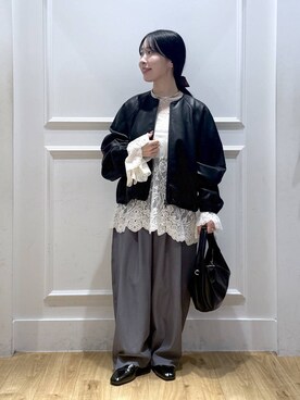 「A part by（アパートバイ）のワンショルカナグツキバッグ（ハンドバッグ）」を使った、moriさん（レディース・148cm）の秋コーディネート