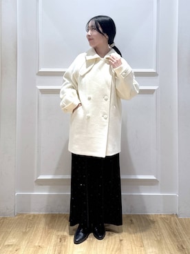 「アイテム（ピーコート）」を使った、moriさん（レディース・148cm・20代）の冬コーディネート