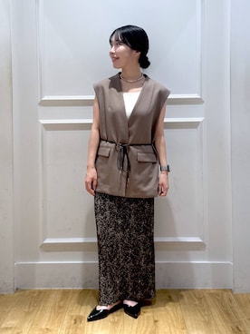 「A part by（アパートバイ）のネックカフ（ネックレス）」を使った、moriさん（レディース・148cm）の夏コーディネート
