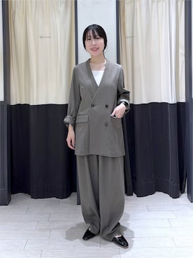 「アイテム（ノーカラージャケット）」を使った、moriさん（レディース・148cm）の夏コーディネート