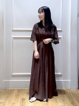 「A part by（アパートバイ）のダブルストラップミュール（パンプス、ホワイト系）」を使った、moriさん（レディース・148cm）の春コーディネート