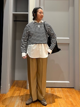 「アイテム（ヘアアクセサリー）」を使った、yamaiさん（レディース・163cm）の秋コーディネート
