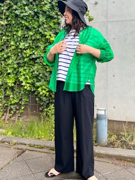 「NOLLEY’S（ノーリーズ）のアイテム（帽子）」を使った、yamaiさん（レディース・163cm）の夏コーディネート