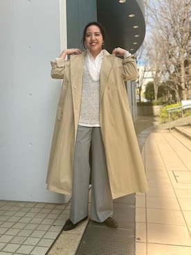 「NOLLEY’S（ノーリーズ）のアイテム（トレンチコート）」を使った、yamaiさん（レディース・163cm）の冬コーディネート