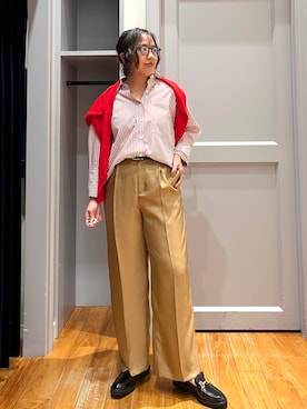 「アイテム（ローファー）」を使った、yamaiさん（レディース・163cm）の秋コーディネート