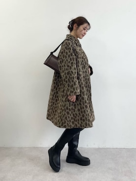 「ベーシック/トラッド」｜「アイテム（ステンカラーコート）」を使った、asunaさん（レディース・162cm）の冬コーディネート