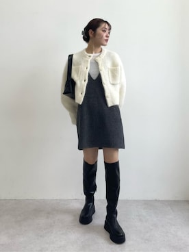 「秋服」｜「アイテム（ベスト、グレー系）」を使った、asunaさん（レディース・162cm）の秋コーディネート