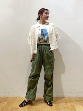 「WILD THINGS（ワイルドシングス）のアイテム（パンツ）」を使った、asunaさん（レディース・162cm）の春コーディネート