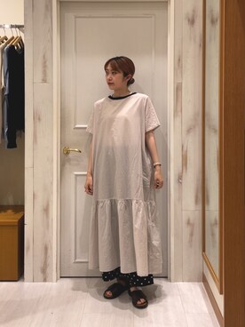 「ドットパンツ」｜ヒラノキサさん（レディース・155cm）の夏コーディネート