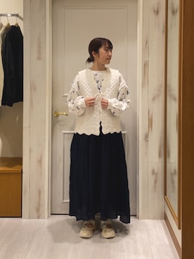 「Samansa Mos2（サマンサ モスモス）のアイテム（シューズ）」を使った、ヒラノキサさん（レディース・155cm）の春コーディネート