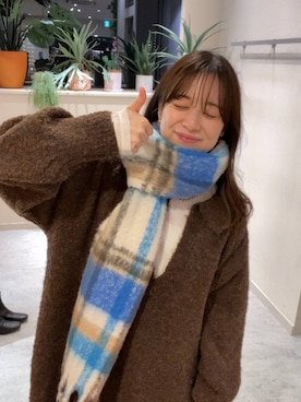 「アイテム（ストール/ショール）」を使った、ゆーみさん（レディース・156cm）の秋コーディネート