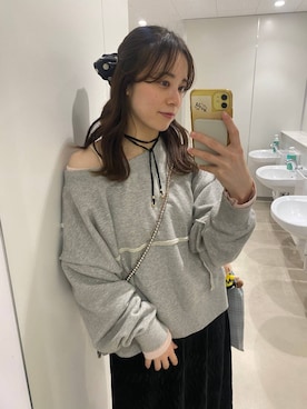 「アイテム（シュシュ）」を使った、ゆーみさん（レディース・156cm）の冬コーディネート