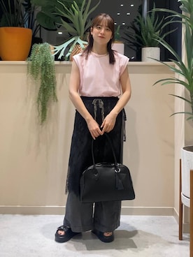 「アイテム（ボストンバッグ）」を使った、ゆーみさん（レディース・156cm・20代）の夏コーディネート
