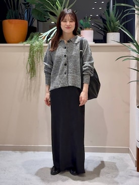「LOWRYS FARM（ローリーズファーム）のヤワラカルイ２ＷＡＹショルダーＢＡＧ 115210（ショルダーバッグ、ブラック系）」を使った、ゆーみさん（レディース・156cm）の春コーディネート