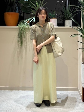 「LOWRYS FARM（ローリーズファーム）のヤワラカルイ２ＷＡＹショルダーＢＡＧ 115210（ショルダーバッグ、ホワイト系）」を使った、ゆーみさん（レディース・156cm）の春コーディネート