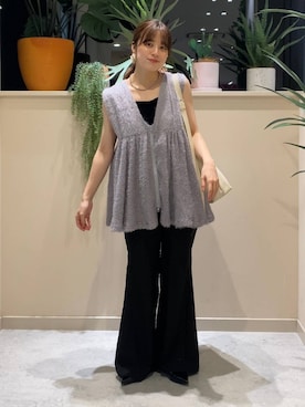 「アイテム（ベスト）」を使った、ゆーみさん（レディース・156cm・20代）の夏コーディネート