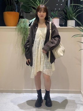 「アイテム（キャミソール）」を使った、ゆーみさん（レディース・156cm・20代）の秋コーディネート