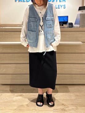 「NOLLEY'S」｜「アイテム（デニムジャケット）」を使った、Yamazakiさん（レディース・157cm）の夏コーディネート