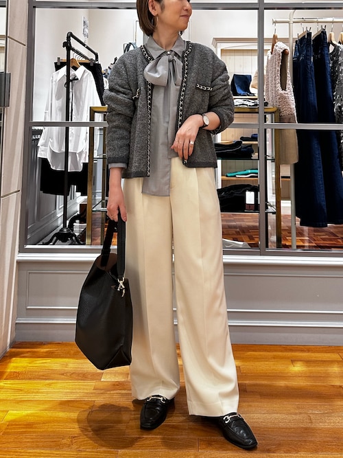 新品・タグ付き 24年♡ルネ リボン付きブラウス パール レース 定価6万円 M 新品・タグ付き 24年♡ルネ リボン付きブラウス パール レース