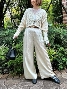 「アイテム（ベルト）」を使った、Yamazakiさん（レディース・157cm）の秋コーディネート