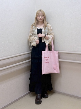 「LOWRYS FARM（ローリーズファーム）のボリュームローファー　634544（ローファー、ブラウン系）」を使った、emiriさん（レディース・157cm）の春コーディネート