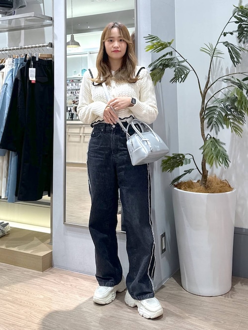 セール】BIGカラーレーシーニットLS 133791（ニット/セーター