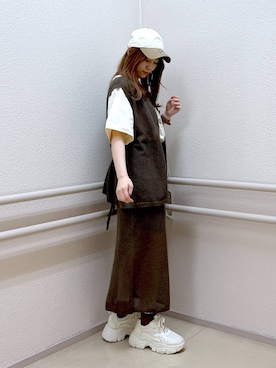 「アイテム（キャップ）」を使った、emiriさん（レディース・158cm・20代）の春コーディネート