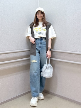「アイテム（キャップ）」を使った、emiriさん（レディース・158cm・20代）の春コーディネート