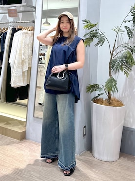 「アイテム（キャップ）」を使った、emiriさん（レディース・158cm・20代）の夏コーディネート