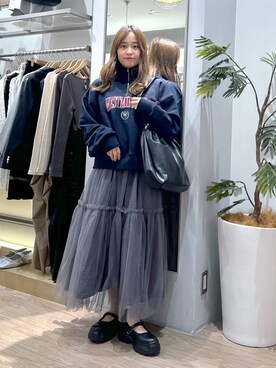 「アイテム（スウェット）」を使った、emiriさん（レディース・158cm・20代）の秋コーディネート