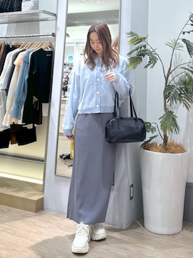 「LOWRYS FARM（ローリーズファーム）のチェーンネックレス　976398（ネックレス）」を使った、emiriさん（レディース・158cm）の春コーディネート