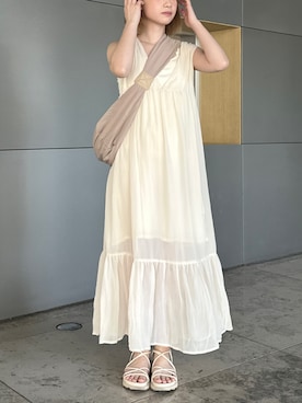 「Ambre Neige（アンブルネージュ）のアイテム（ワンピース/ドレス）」を使った、ᴋᴀɴᴋᴀɴ🍒さん（レディース・153cm）の夏コーディネート