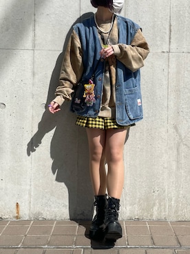「H&M（エイチ・アンド・エム）のアイテム（スカート）」を使った、ᴋᴀɴᴋᴀɴ🍒さん（レディース・153cm）の春コーディネート