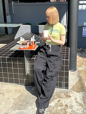 「epnok（エプノック）のアイテム（パンツ）」を使った、ᴋᴀɴᴋᴀɴ🍒さん（レディース・153cm）の夏コーディネート